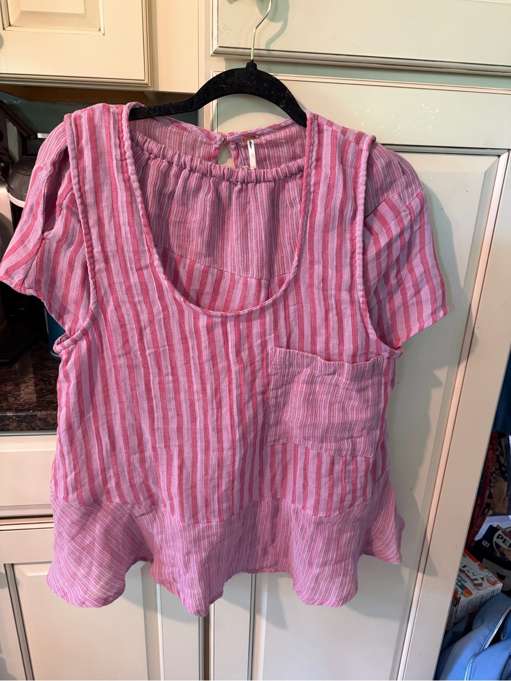 Free People Pink Striped Sleeveless short set